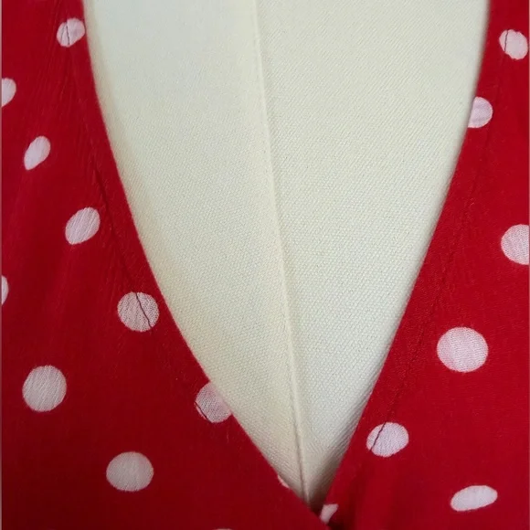 Divided H&M Red Asymmetrical Polka Dot Wrap Dress - Picture 11 of 16